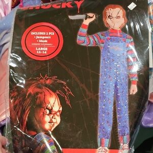 Chucky Kids Costume with Mask - Blue and Red